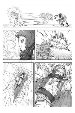 Manga page without text and in black and white,